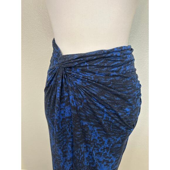 Helmut Lang viscose jersey abstract print maxi  boho skirt size L - Picture 2 of 9